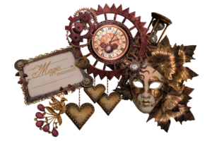 magic, mask, time, cutout, vintage